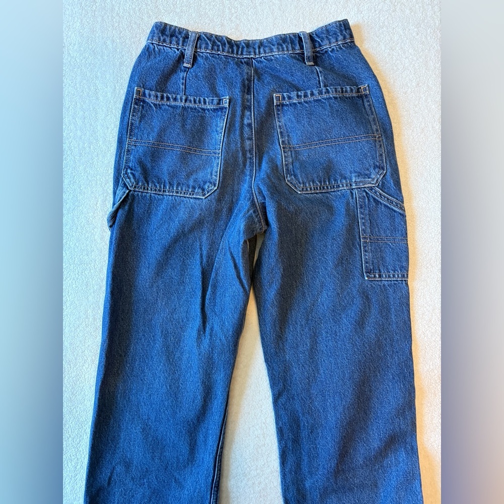 Old Navy High Rise Relaxed Fit Jeans. Deep Blue. Adjustable Waist. Girl sz 14 - Picture 5 of 5